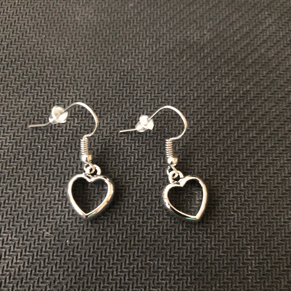 Heart Drop Earrings - Unbranded